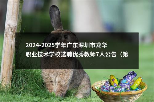 2024-2025学年广东深圳市龙华职业技术学校选聘优秀教师7人公告（第一学期） 图片