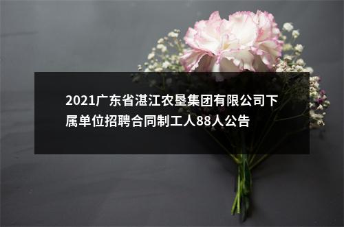 2021广东省湛江农垦集团有限公司下属单位招聘合同制工人88人公告 图片